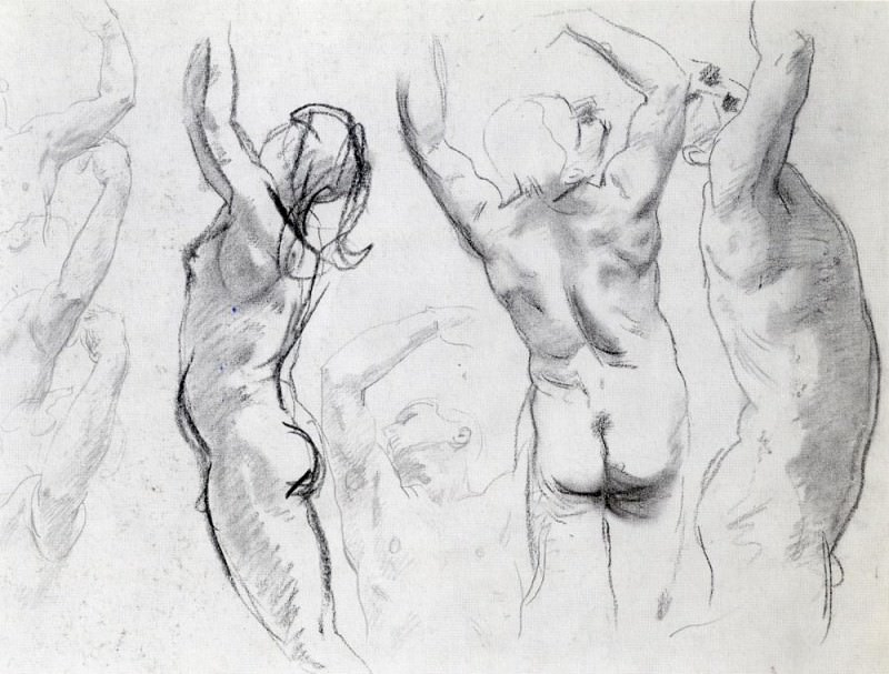 Studies of a Nude Youth. John Singer Sargent