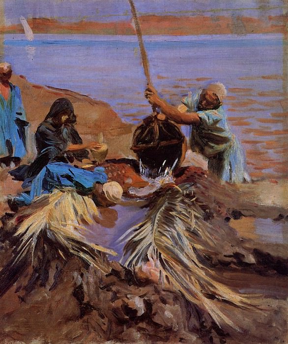 Egyptians Raising Water from the Nile. John Singer Sargent