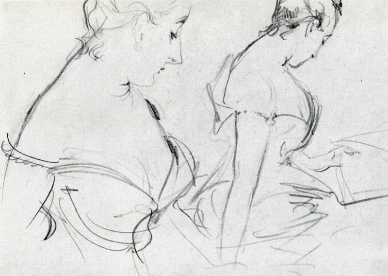 Two studies for Madame X. John Singer Sargent