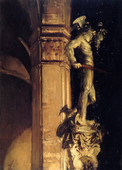 Статуя Персея ночью. Джон Сингер Сарджент