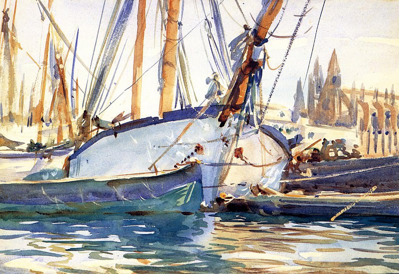 Shipping, Majorca, John Singer Sargent