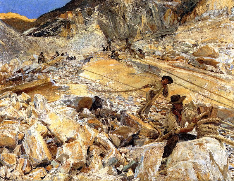 Bringing Down Marble from the Quarries to Carrara, John Singer Sargent