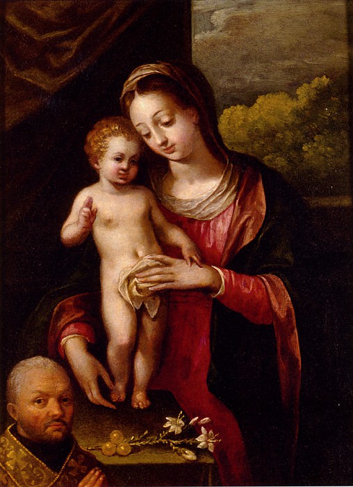 Fontana Lavinia The Madonna And Child With A Donor. The Italian artists