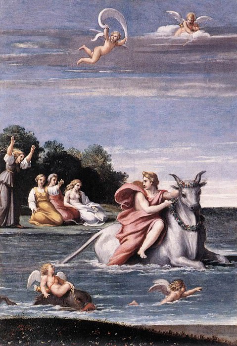 Carracci Antonio The Rape of Europa. The Italian artists
