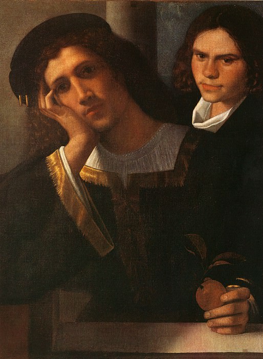Giorgione attributed Double Portrait. The Italian artists