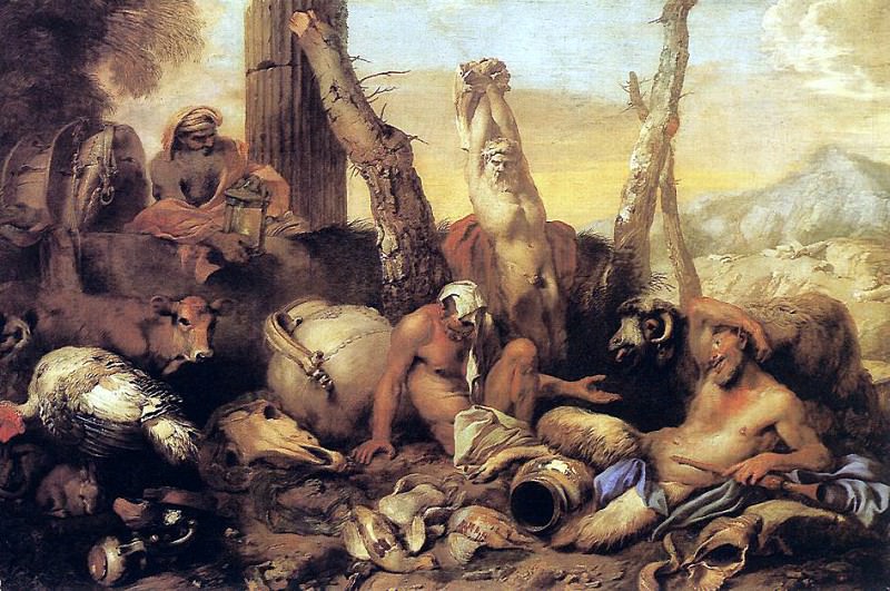 CASTIGLIONE Giovanni Benedetto The Fable Of Diogenes. The Italian artists