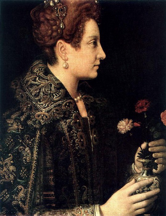 ANGUISSOLA Sofonisba Profile Portrait Of A Young Woman. The Italian artists