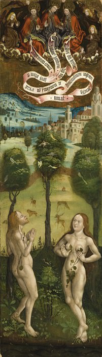 Ян Полек - Адам и Ева в Раю (одна из четырех панелей). Окружной художественный музей (LACMA) ~ Лос-Анджелес