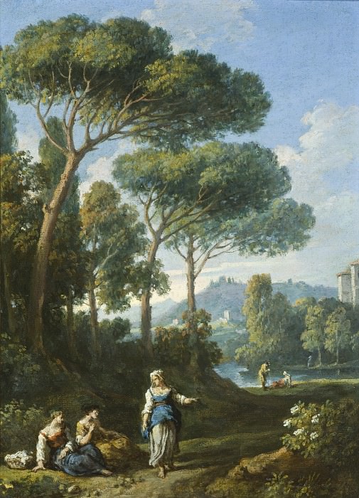 Jan Frans van Bloemen (called Orizzonte) - One of a Pair of Views of the Roman Campagna with Figures Conversing. Los Angeles County Museum of Art (LACMA)
