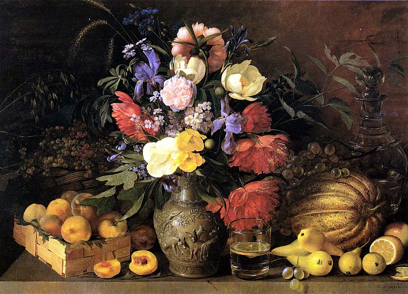 Khrutsky Ivan - Flowers and fruits GTG. 900 Classic russian paintings