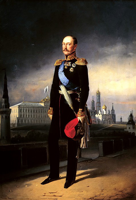 Boatman Egor - Portrait of Emperor Nicholas I. 900 Classic russian paintings