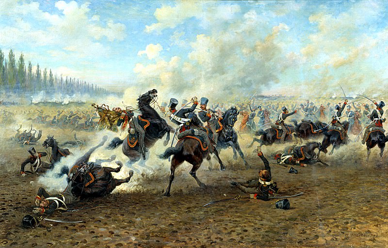 Mazurovskii Victor - cavalry battle. 900 Classic russian paintings