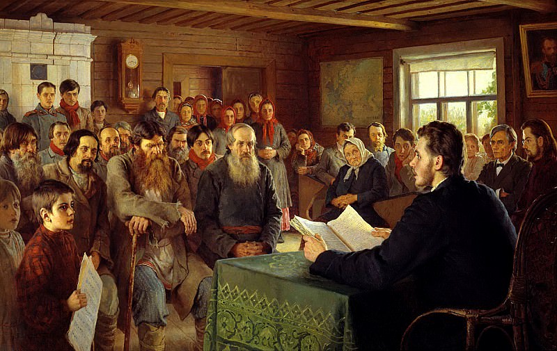 Воскресное чтение в сельской школе. Николай Петрович Богданов-Бельский