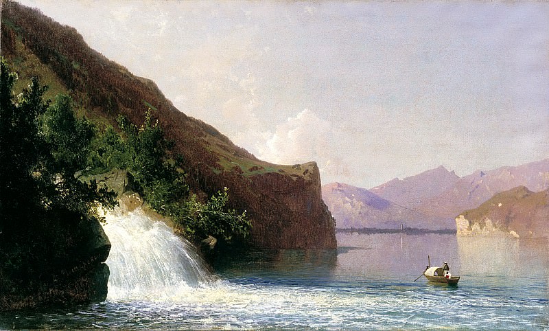 Meshchersky Arseny - Waterfall. 900 Classic russian paintings