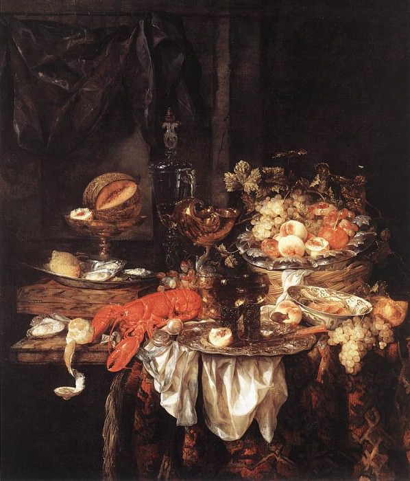 BEYEREN Abraham van Banquet Still Life With A Mouse. Dutch painters