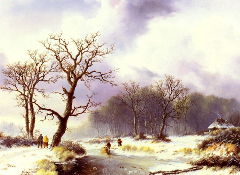 Bodemann Willem A Winter Landscape. Dutch painters