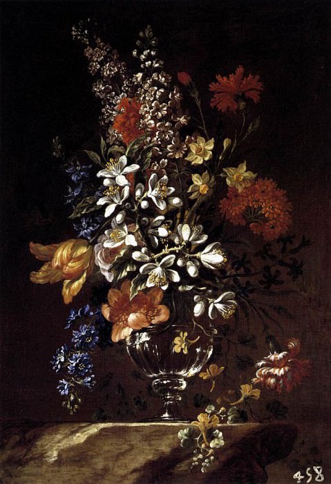 PEREZ SIERRA Francisco Vase Of Flowers. Spanish artists