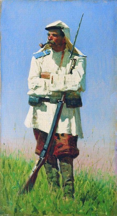 Туркестанский солдат в зимней форме. 1873. Василий Васильевич Верещагин