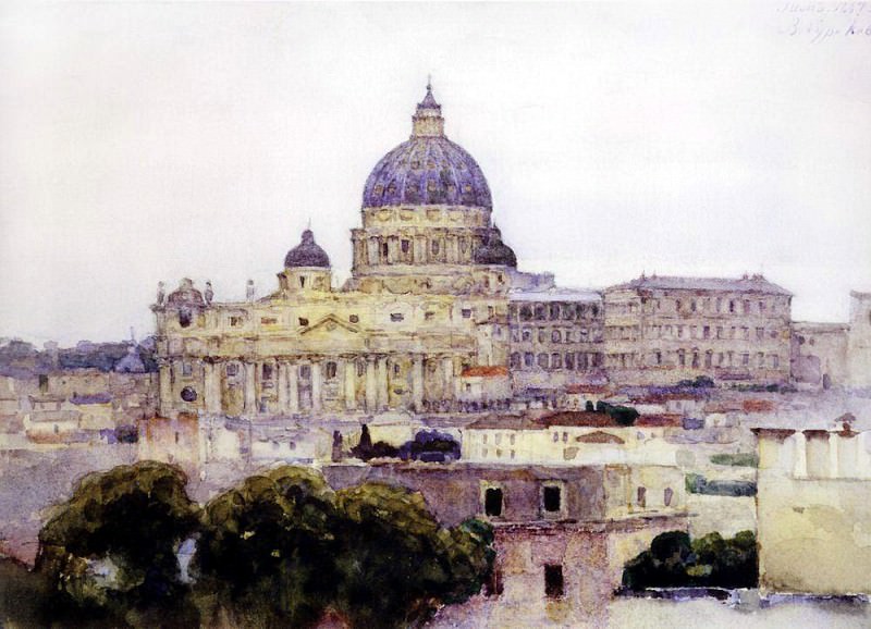 St. Peters Basilica in Rome. 1884. Vasily Ivanovich Surikov