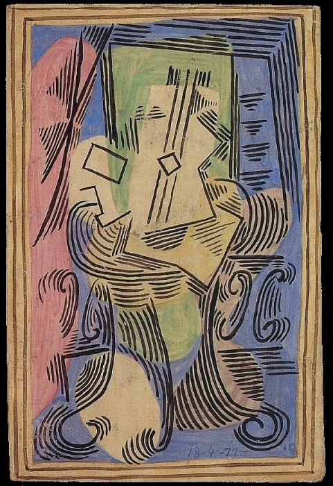 1922 Nature morte Е la guitare sur guВridon. Пабло Пикассо (1881-1973) Период: 1919-1930