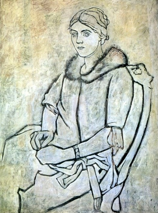 1923 Olga au col de fourrure. Пабло Пикассо (1881-1973) Период: 1919-1930