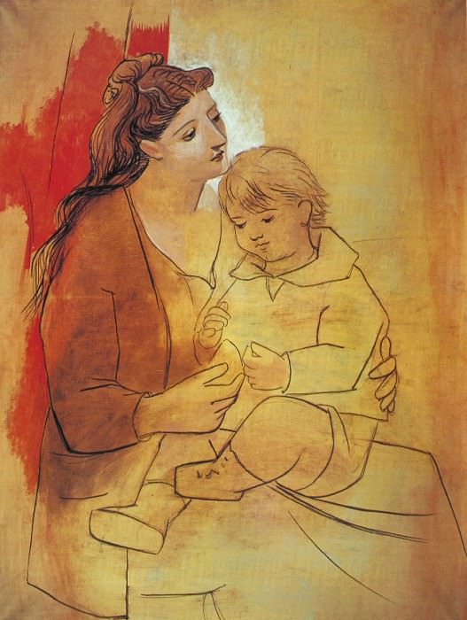 1922 MaternitВ au rideau rouge. Pablo Picasso (1881-1973) Period of creation: 1919-1930