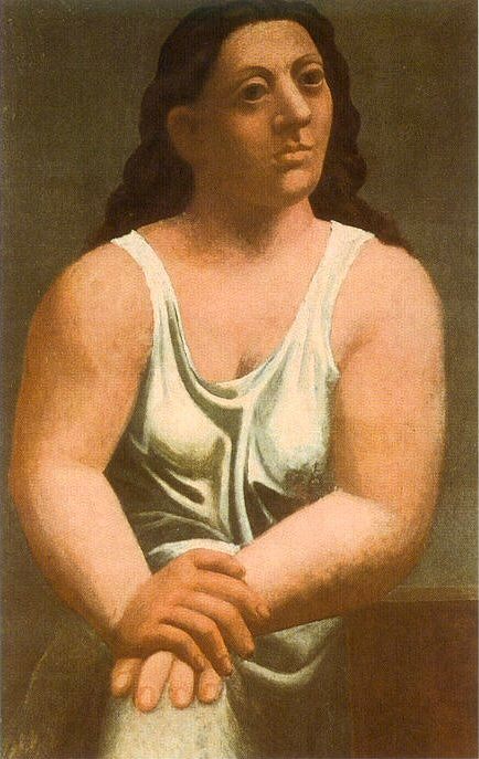 1921 Buste de femme assise (Femme Е la chemise). Пабло Пикассо (1881-1973) Период: 1919-1930