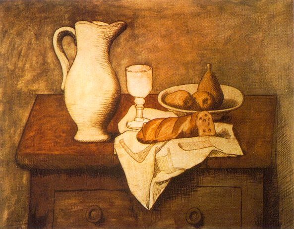 1921 Nature morte avec pichet et pain. Пабло Пикассо (1881-1973) Период: 1919-1930