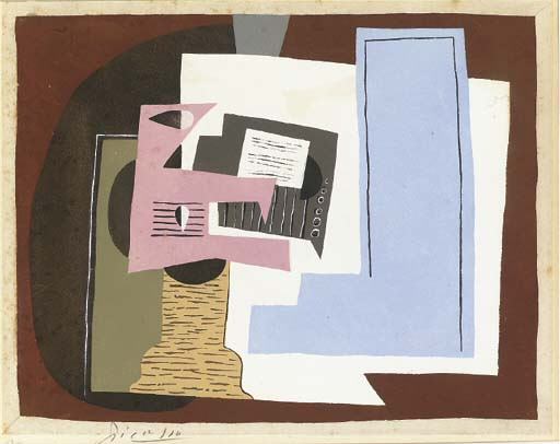 1920 Nature morte avec guitare et partition. Pablo Picasso (1881-1973) Period of creation: 1919-1930