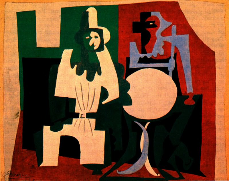 1920 Pierrot et arlequin Е une terrasse de cafВ. Pablo Picasso (1881-1973) Period of creation: 1919-1930