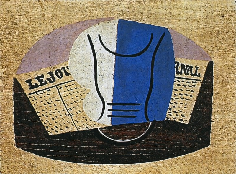 1923 Nature morte au Journal. Pablo Picasso (1881-1973) Period of creation: 1919-1930 (Verre et journal)