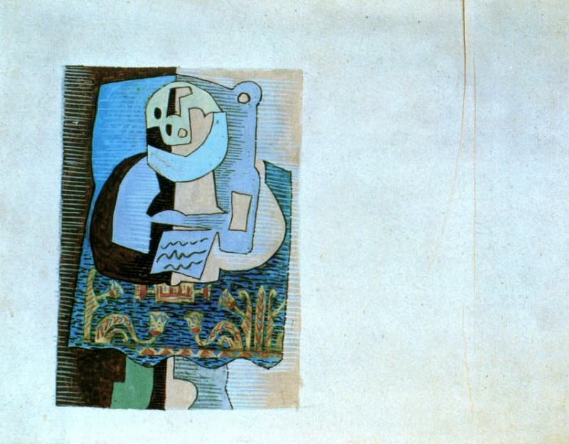 1920 Compotier et bouteille sur un gueridon. Пабло Пикассо (1881-1973) Период: 1919-1930