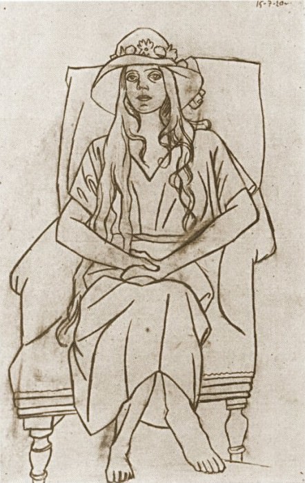 1920 Femme au chapeau assise dans un fauteuil, Pablo Picasso (1881-1973) Period of creation: 1919-1930