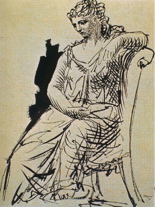 1923 Femme assise1. Пабло Пикассо (1881-1973) Период: 1919-1930