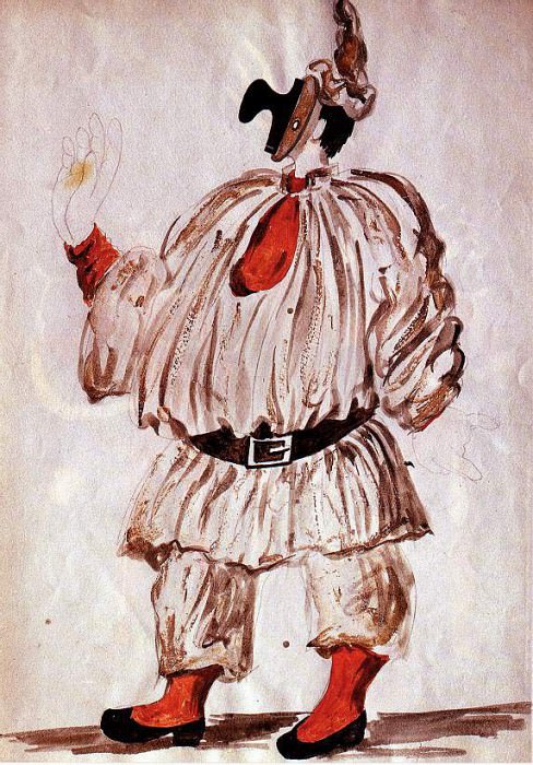 1920 Projet pour le costume de Pulcinella. JPG. Пабло Пикассо (1881-1973) Период: 1919-1930
