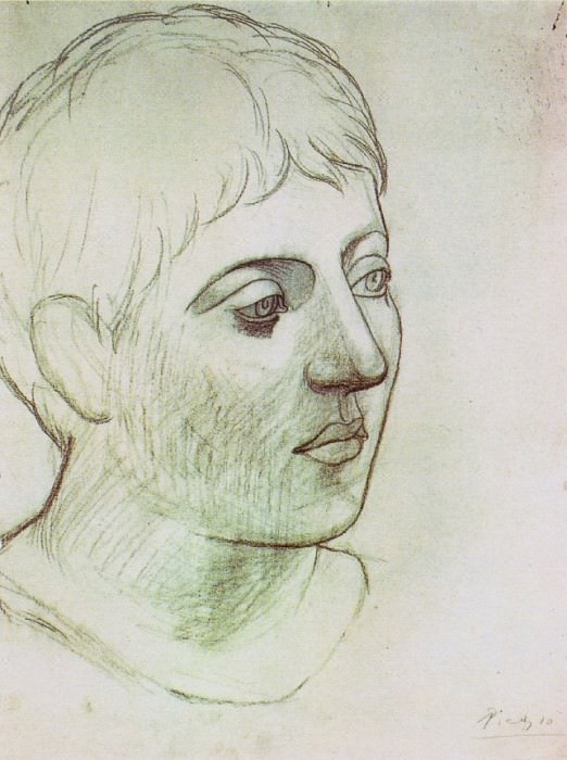 1923 TИte de jeune homme. Пабло Пикассо (1881-1973) Период: 1919-1930 (Visage de trois-quarts gauche)