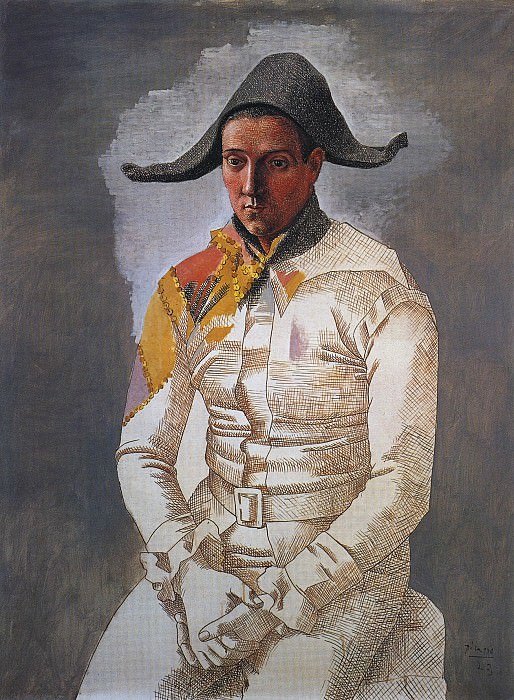 1923 Arlequin assis (Le peintre Jacinto Salvado). Пабло Пикассо (1881-1973) Период: 1919-1930