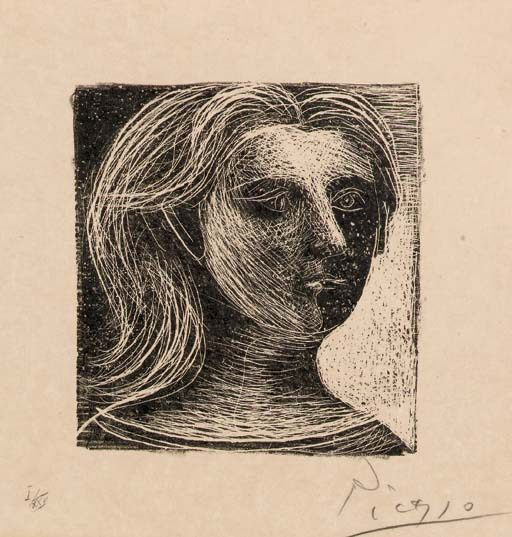 1925 TИte de femme. Pablo Picasso (1881-1973) Period of creation: 1919-1930
