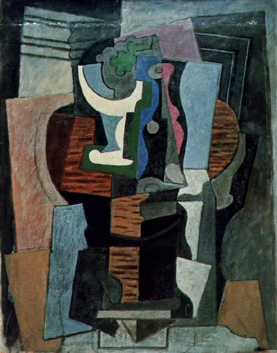 1920 Compotier et bouteille sur une table. Pablo Picasso (1881-1973) Period of creation: 1919-1930