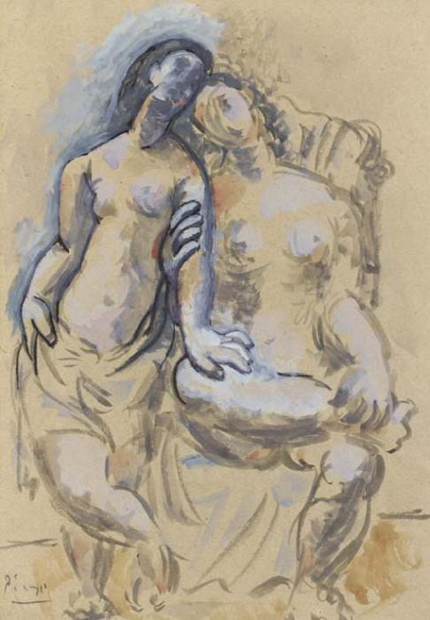 1920 Deux nus fВmenins (Deux femmes). Pablo Picasso (1881-1973) Period of creation: 1919-1930
