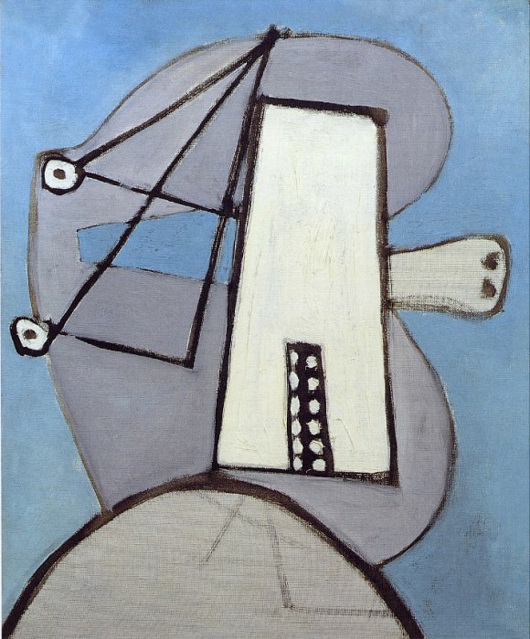 1929 TИte sur fond bleu. Пабло Пикассо (1881-1973) Период: 1919-1930 (Figure)