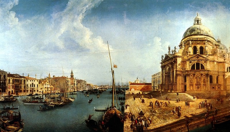 MARIESCH MICHELE - View of the Grand Canal and the Church of Santa Maria della Salute in Venice. Louvre (Paris)