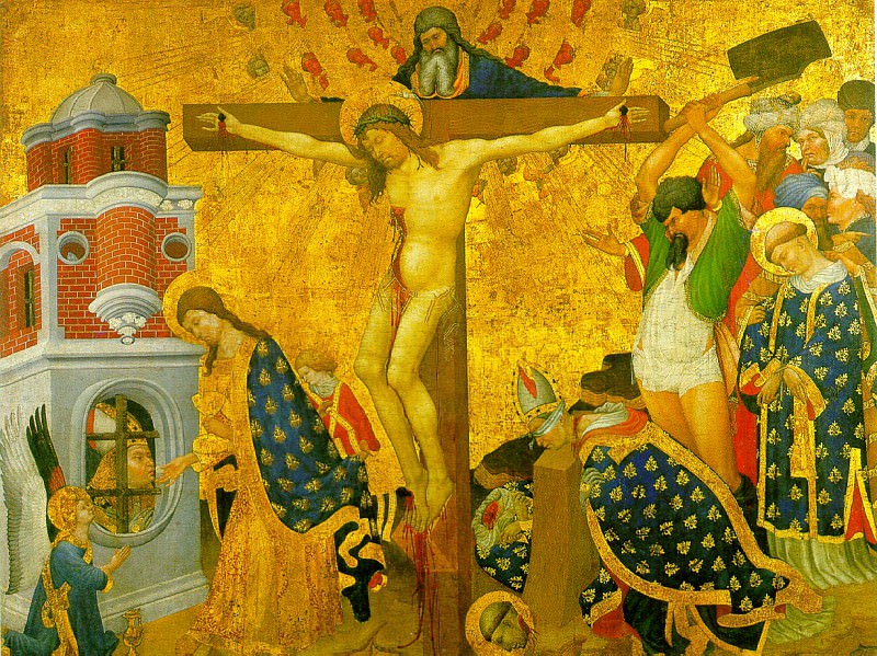 BELSHOz HENRI - Crucifixion with the Martyrdom of St. Dionysius (Saint-Denis Altarpiece). Louvre (Paris)
