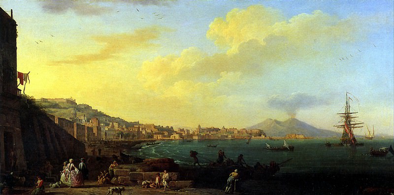 Vernet Claude Joseph - View of Naples with Vesuvius. Louvre (Paris)