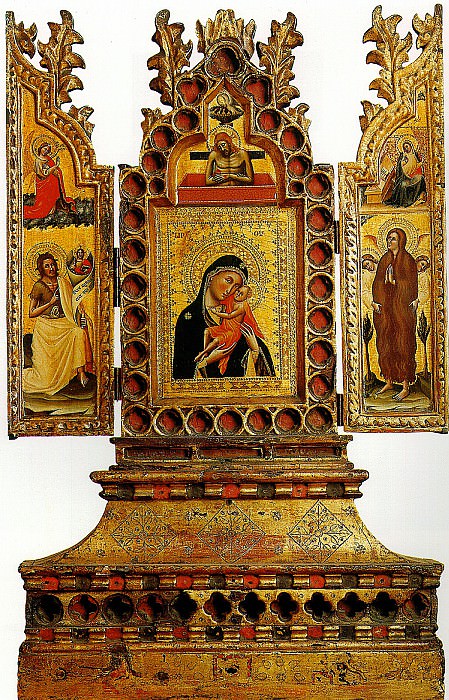 CROCEFISSI SIMONE DEI (MASTER OF THE CRUCIFICATION) - Triptych with the Virgin and Child, the Annunciation and Saints. XIV century. Louvre (Paris)