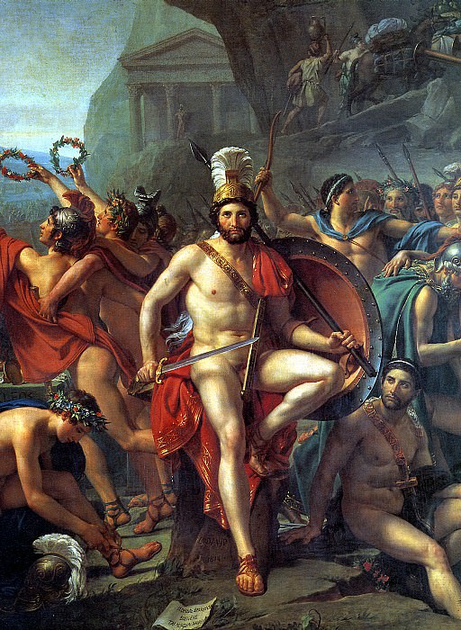 DAVID JACQUES LOUIS - Leonidas at Thermopylae (detail). Louvre (Paris)