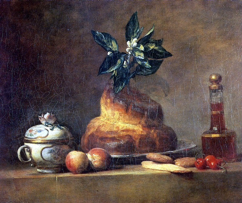 ШАРДЕН ЖАН БАТИСТ СИМЕОН - Бриошь (Десерт), 1763.. Louvre (Paris)