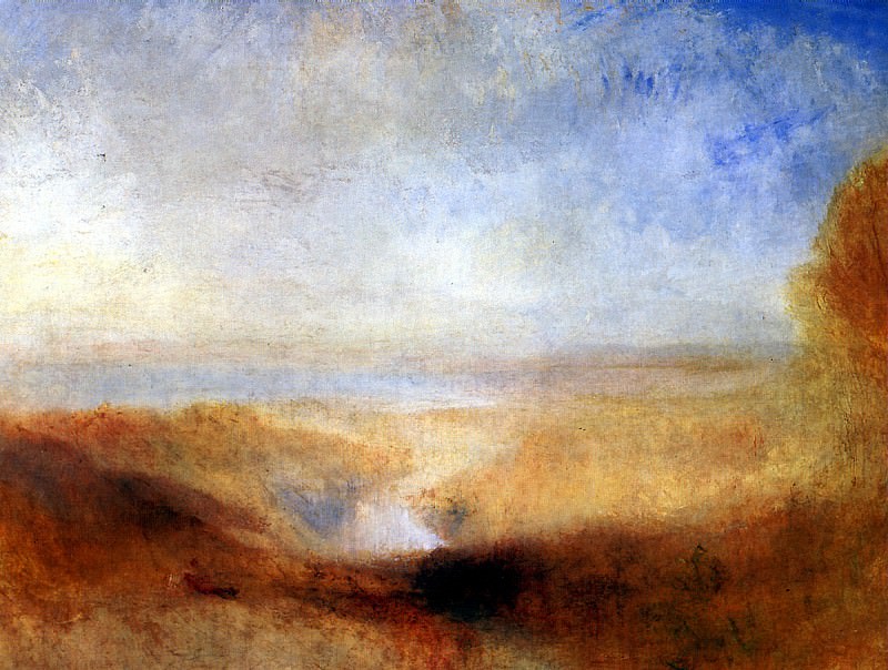 TURNER JOSEPH MALLORD WILLIAM - Landscape with a distant river and a dam. Louvre (Paris)
