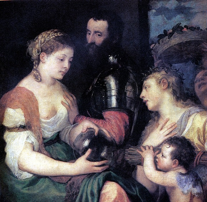 TITIAN - An allegory, perhaps, of the wedding of Vesta and Hymen as patrons of the union between Venus and Mars. Louvre (Paris)