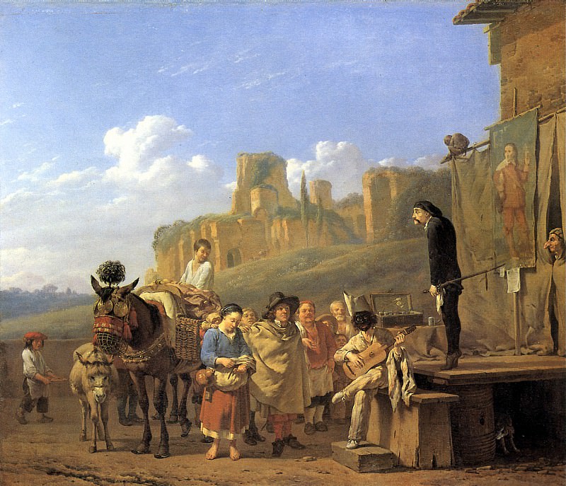 Dujardin, Karel - Performance of charlatans in the Italian landscape. Louvre (Paris)